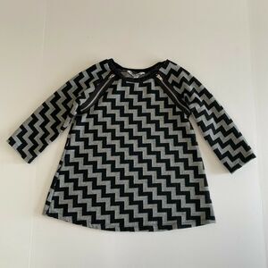 Pippa And Julie Girls Black Gray Chevron Zipper Raglan Sleeve Blouse Top 7